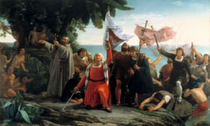 First landing of Christopher Columbus in America 1492 by Dióscoro Puebla.png