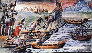 Brigantine shipbuilding as depicted in Codex Durán.png