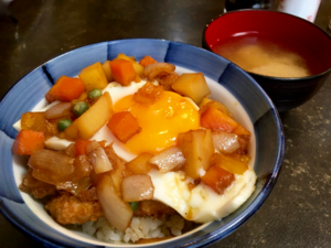 Japanese Katsudon - Koharuken in Ningyocho, Tokyo, established in 1912.png