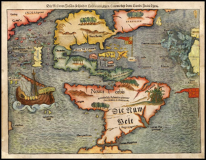Sebastian Münster's map of the New World in 1540.png