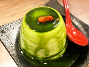 Japanese Desserts -（抹茶杏仁豆腐）Matcha Annin Dofu at Tonkotsu Ramen Chain Restaurant ICHIRAN in Fukuoka City, established in 1960.png