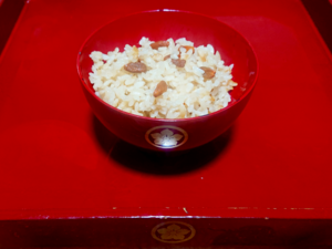 Kuko Meshi - Rice cooked with Goji berries, a favorite food of Tenkai, a long-lived monk known for the legend of warlord Mitsuhide Akechi.png