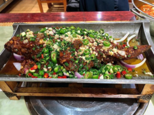 Chinese Cuisine -（盐酸干烧鲈鱼）Yan Suan Gan Shao Lu Yu.png