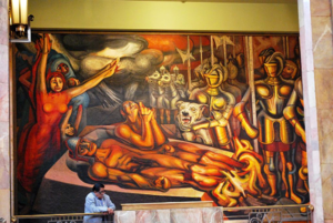 The torture of Cuauhtémoc by David Alfaro Siqueiros.png