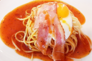 Ankake Spaghetti - Bacon Egg on the popular menu.png