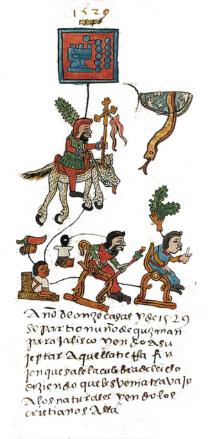 Nuño de Guzmán as depicted in the pictorial document by Codex Telleriano-Remensis.png