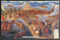 17th century painting depicting the conquest of Tenochtitlan by Cortés.png